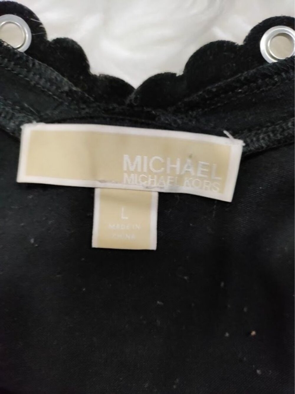 Michael Kors Bell Sleeve Black Lace Up Deep V Top Large - Picture 13 of 14
